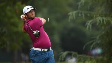 CHARLOTTE, NC - AUGUST 09: Jon Rahm of Spain plays his shot during a practice round prior to the 2017 PGA Championship at Quail Hollow Club on August 9, 2017 in Charlotte, North Carolina. Ross Kinnaird/Getty Images/AFP
== FOR NEWSPAPERS, INTERNET, TELCOS & TELEVISION USE ONLY ==