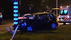 ¡Tremendo! Así quedo el taxi de Agüero tras el accidente