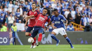 Edgar Guerra durante un partido con Millonarios en la Liga BetPlay.