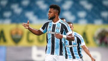 Miguel &Aacute;ngel Borja en un partido de Gremio en Brasil