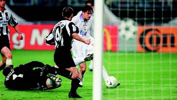 Mijatovic marcando el gol de la séptima ante la Juve (1-0).