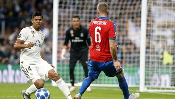 Casemiro, ante el Viktoria Plzen.