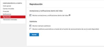 En este apartado podremos quitar las anotaciones