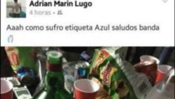 Adrián Marín presume botella de whisky
