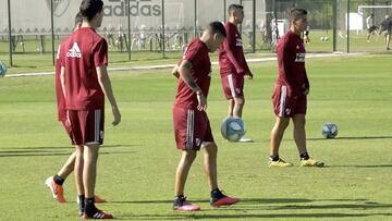 Juanfer Quintero empieza el entreno de River con lujitos