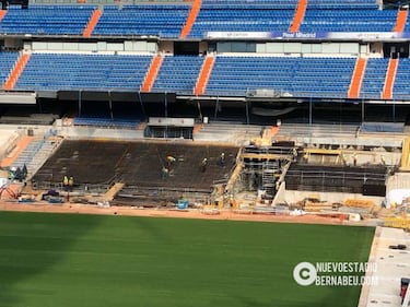 Ni la lluvia ni la DANA frenan las obras del nuevo Bernabéu