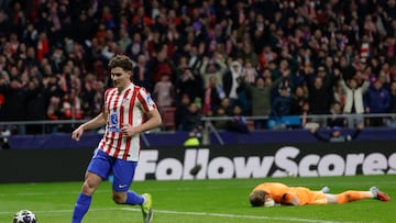 Kinsky, hundido tras un gol del Atlético.