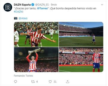 El mundo del deporte da las gracias a Fernando Torres