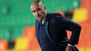  6646776 08.09.2021 Belgium s head coach Roberto Martinez reacts during the World Cup qualifying soccer match between Belarus and Belgium, in Kazan, Russia s Republic of Tatarstan. Maksim Bogodvid / Sputnik Russia Soccer World Cup 2022 Qualifiers Belarus 