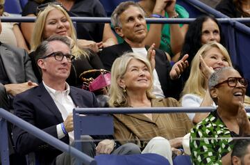 Martha Stewart durante la final del US Open entre Novak Djokovic y Daniil Medvedev en el USTA Billie Jean King National Tennis Center.