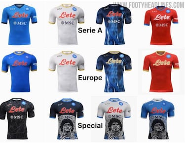 El increíble proyecto del Nápoles: ¡13 camisetas distintas!