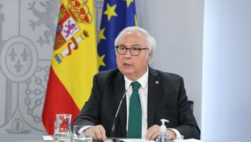 El ministro de Universidades, Manuel Castells, en una rueda de prensa posterior al Consejo de Ministros, el pasado 31 de agosto de 2021, en Madrid