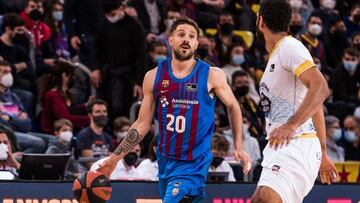 Nico Laprovittola of FC Barcelona in action during the ACB Liga Endesa match between FC Barcelona and Monbus Obradoiro at Palau Blaugrana on February 06, 2022 in Barcelona, Spain.
AFP7
06/02/2022 ONLY FOR USE IN SPAIN