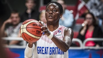 Temi Fagbenle, p&iacute;vot brit&aacute;nica, durante el &uacute;ltimo Eurobasket.