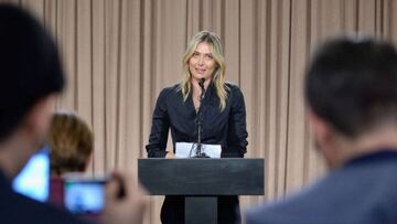 Maria Sharapova cuando anunció su positivo.