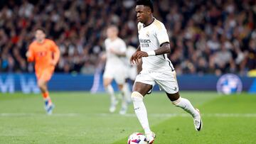 Vinicius, en el partido de Liga contra el Valencia.