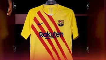 La camiseta con la senyera del Barcelona.