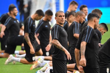 Pereira no ha tenido muchos minutos con la selección charrúa en Rusia. El defensor admitió en conferencia de prensa que podría despedirse de su selección al final del certamen.