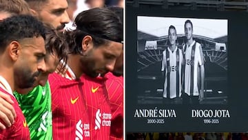 Liverpool pay emotional tribute to Diogo Jota with ‘You’ll Never Walk Alone’ and minute of silence
