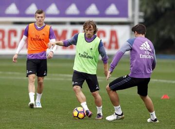 Luka Modric in training with Madrid last week