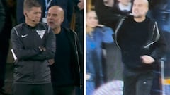 Guardiola pierde los papeles con el cuarto árbitro: ¡hay hasta contacto físico!