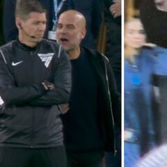 Guardiola pierde los papeles con el cuarto árbitro: ¡hay hasta contacto físico!