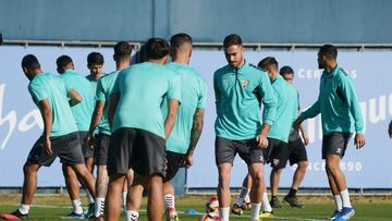 Juan Hernández, durante un entrenamiento en el Anexo.