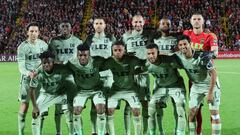 Los Angeles Futbol Club (LAFC) team players pose for a photograph prior to the CONCACAF Champions League first leg football match between Alajuelense Sports League (LDA) and Los Angeles Futbol Club (LAFC) at Alejandro Morera Soto Stadium in Alajuela, Costa Rica, on March 9, 2023. (Photo by Randall CAMPOS / AFP)