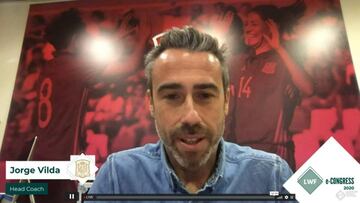 Jorge Vilda, seleccionador español, en el Congreso de Liderazgo de la Mujer en el Fútbol.