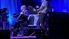 Actor Johnny Depp joins musician Jeff Beck (not pictured) on stage during a concert, in Sheffield, Britain May 29, 2022 in this picture obtained from social media. Peter Herrick/via REUTERS  THIS IMAGE HAS BEEN SUPPLIED BY A THIRD PARTY. MANDATORY CREDIT.