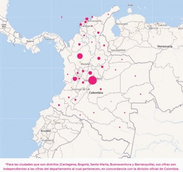 Mapa de casos y muertes por coronavirus por departamentos en Colombia: hoy, 5 de julio