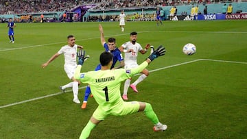 Soccer Football - FIFA World Cup Qatar 2022 - Group B - Iran v United States - Al Thumama Stadium, Doha, Qatar - November 29, 2022 Christian Pulisic of the U.S. scores their first goal Pool via REUTERS/Stuart Franklin