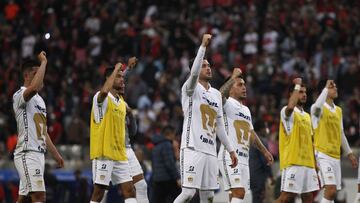 Jugadores de Pumas después de ser eliminados por el Atlas en el Apertura 2021
