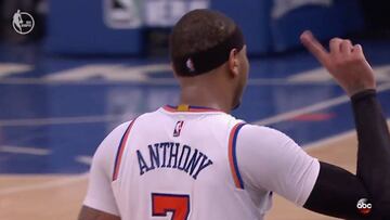 La reacción de Carmelo a los pitos de sus aficionados