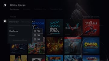 Podemos ordenar por plataformas, así veremos cómodamente los juegos dependiendo de su consola de origen.
