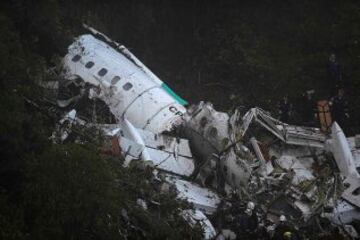 Operaciones de rescate del accidente a¨¦reo del vuelo que transportaba al Chapecoense.