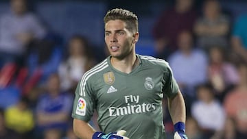 Luca Zidane, en su debut con el Real Madrid ante el Villarreal.