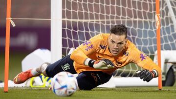 Ederson en un entrenamiento de la Selección de Brasil.