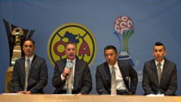 Mois&eacute;s Mu&ntilde;oz, Ricardo Pel&aacute;ez, Ignacio Ambr&iacute;z y Rubens Sambueza (De izq. a der.) en el International Media Day