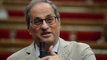Quim Torra  during the plenary session on nursing homes in the Catalan Parliament, Barcelona, 8 July 2020