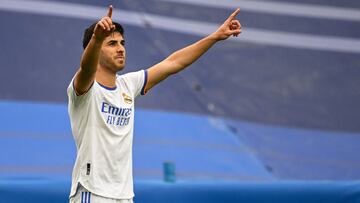 Asensio celebra un gol en el Santiago Bernabéu.