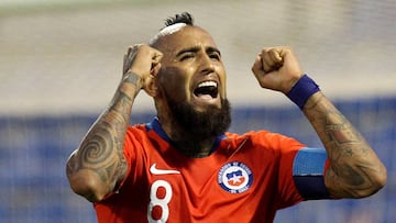 Arturo Vidal, en un partido con Chile.