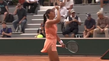 Leyre Romero, en Roland Garros.