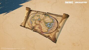 Arte oficial del objeto &quot;Mapa de Drake&quot; de Uncharted en Fortnite