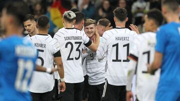 Timo Werner celebra su gol con Alemania en el amistoso contra Israel.