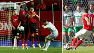 El lanzamiento a gol de falta directa de Harry Wilson contra el Manchester United y uno de Gareth Bale en la Eurocopa 2016.