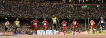 Victoria de Usain Bolt en la final de 100m del Mundial de Atletismo de Pekín 2015.