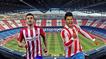 Correa y Agüero, con el Atlético.