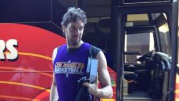 Pau, antes de la sesión del viernes.