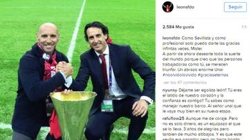 Monchi a Emery: "Sólo puedo darte las gracias infinitas veces"